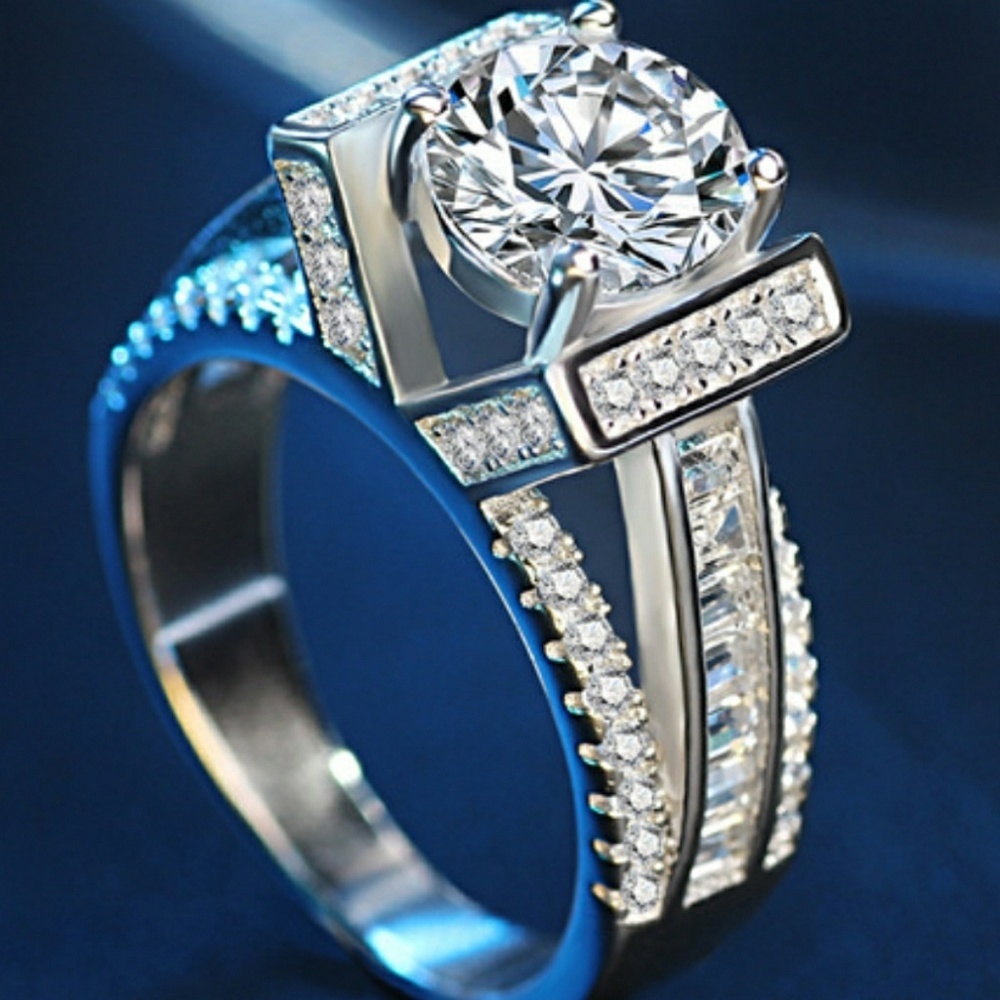 Sterling CZ Engagement Ring Size 7